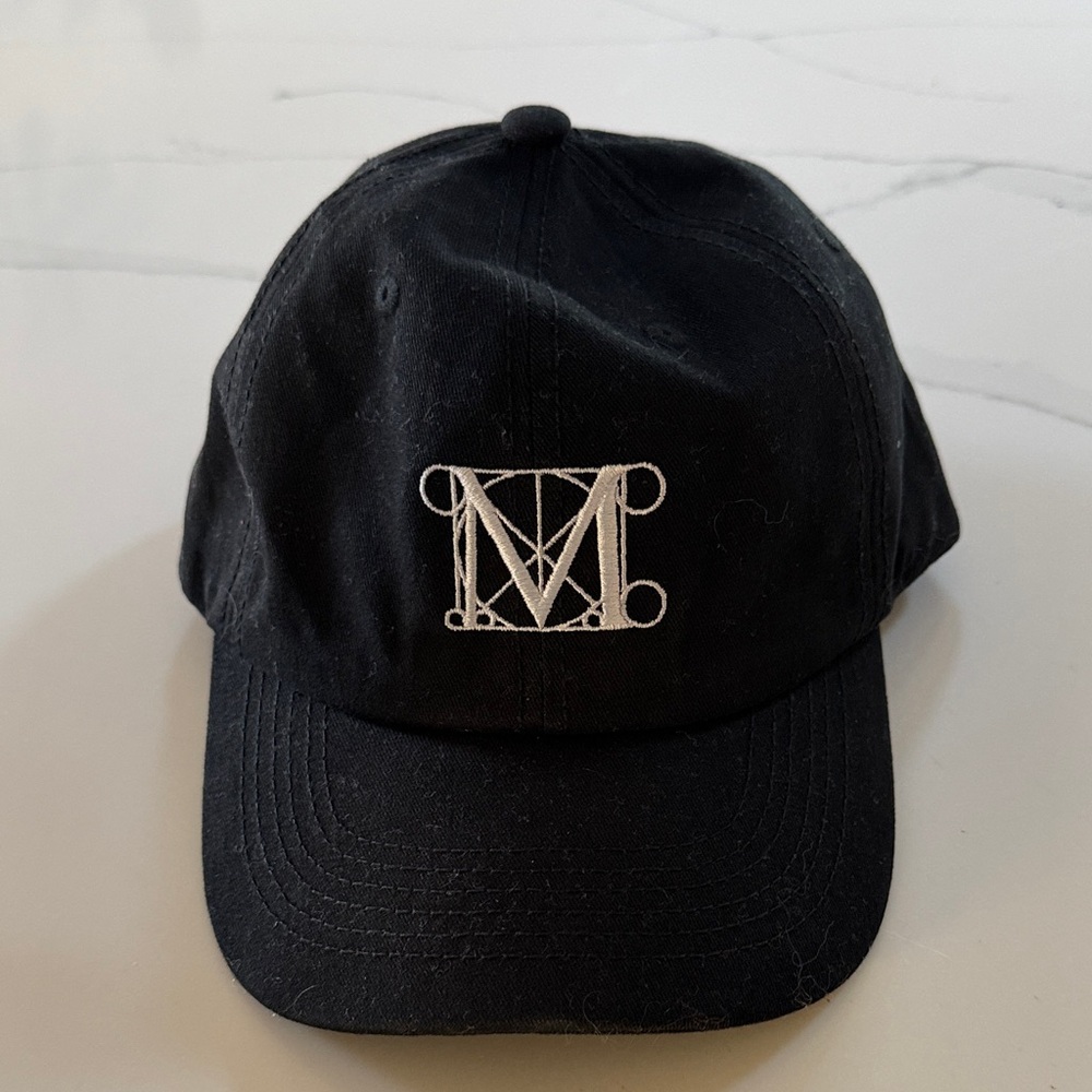 Classic Black Cap with Monogram Design